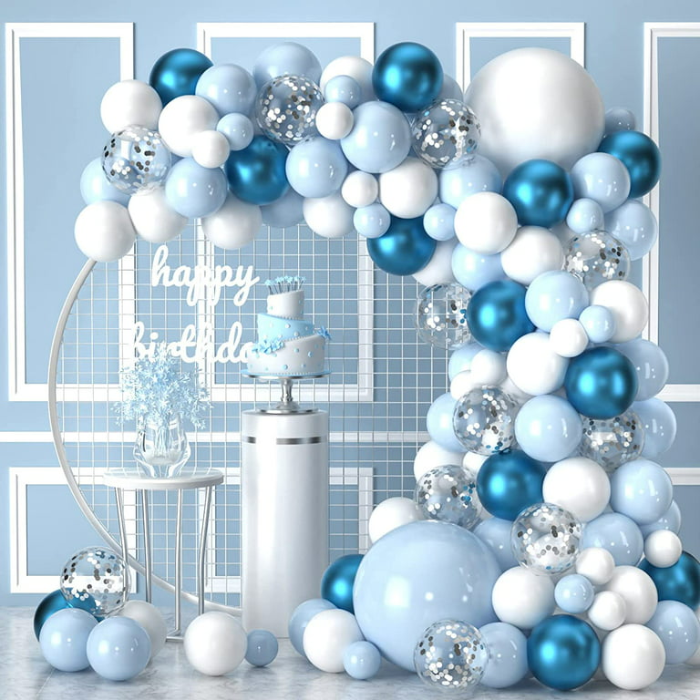 Light Blue and White Balloon Arch Kit Birthday Party Decorations