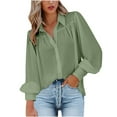thumbnail image 2 of SEMPAI Blouses & Tops Women Tops Long Sleeve Round Neck Womens Hoodies Hoodies Classic Fit Amazing Prices Comfy Solid Plus Size T-Shirts for Women Plus Size Tops Up to 50% Off, 2 of 6