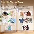 thumbnail image 3 of Mini Portable Clothes Dryer Travel Dryer Bag Compact Fast Drying Low Power Automatic Timer Gentle Heat Drying Machine for Underwear Socks Swimwear Travel Dorm Camping RV Use, 3 of 8