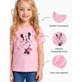 thumbnail image 5 of Disney Minnie Mouse Girls Shirts Pink Cotton Crewneck Top Kids Graphic Print Short Sleeve T Shirt Sizes 2-9Y, 5 of 10