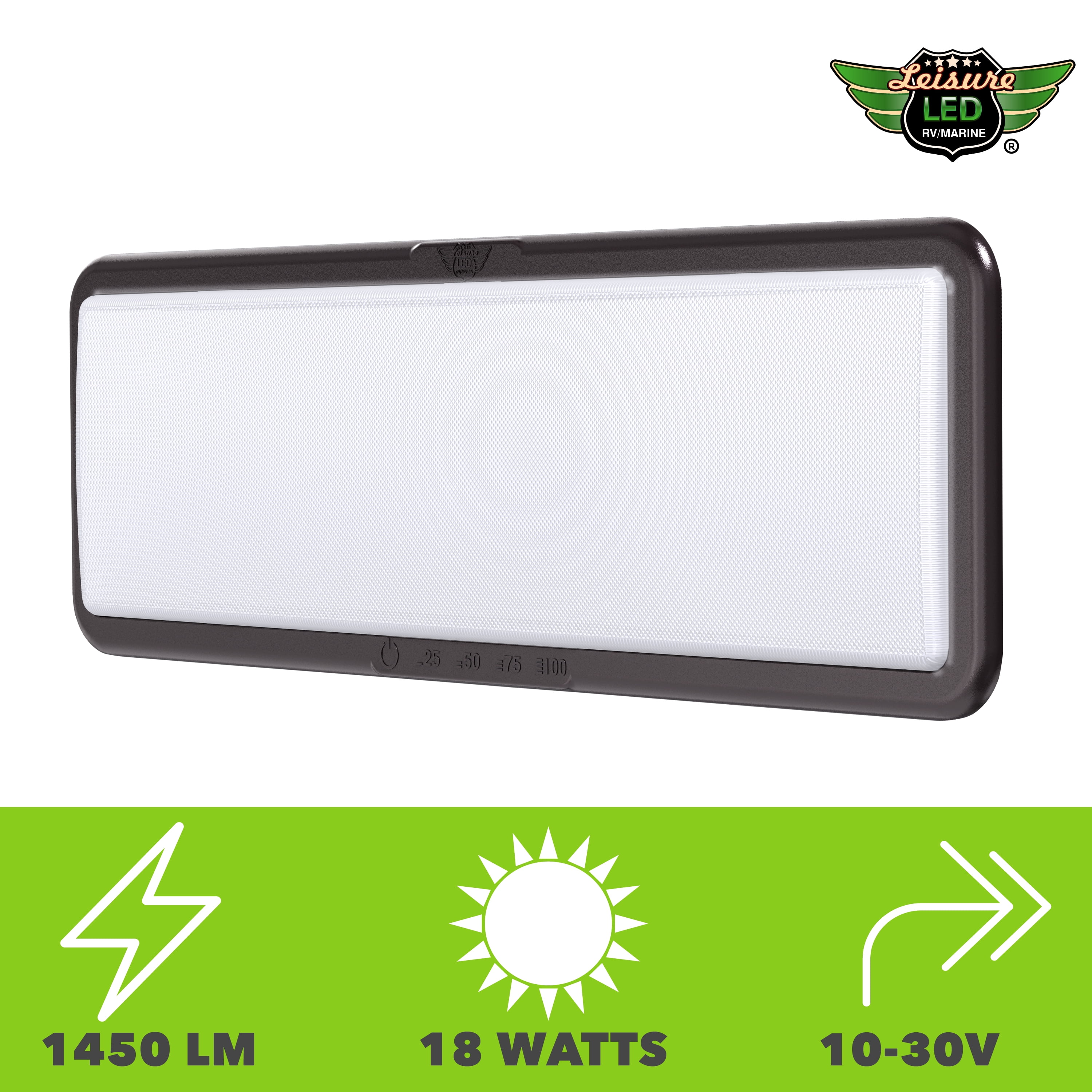 Leisure LED RV LED Ceiling Light Fixture BRONZE 1450 Lumen with Touch Dimmer Switch Interior Lighting for Car/RV/Trailer/Camper/Boat DC 12V Natural White 4000-4500K (1-Pack)