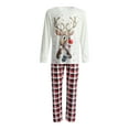 thumbnail image 2 of Parent-child Clothing  Christmas Pajamas Set  Long Sleeves + Trousers, Elk Pattern Festive Accessory, 2 of 10