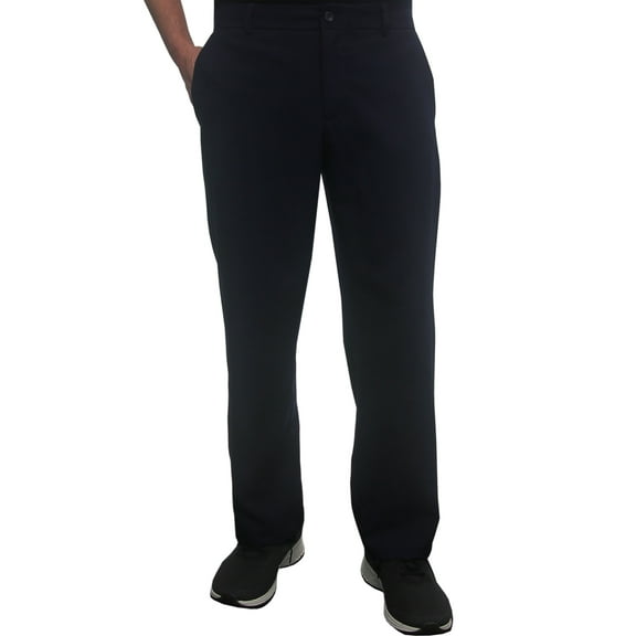 Geoffrey Beene Men's Off the Cuff Flat Front Pants, 38W32L Navy Blue -
