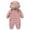 Pink, variant on tarylea Baby Romper Double Full Zipper Hoodies Fleece Lined Warm Jumpsuit Solid Color Cute Casual Winter Basic Clothes