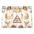 thumbnail image 7 of Yayeee Kitchen Curtains Tier Pair Light Filtering 27"x24" Rod Pocket Short Cafe Window Panel, Beige Watercolor Seashells, 7 of 7