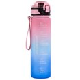 thumbnail image 3 of Botella de agua de 1 litro, botella de agua deportiva mate degradado a prueba de fugas con marcador de tiempo, 3 of 7
