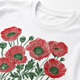 thumbnail image 4 of Poppy Linocut Floral T-Shirt, Vintage Boho Wildflower Tee, Cottagecore Unisex Cotton Shirt, August Birthday Gift, 4 of 9