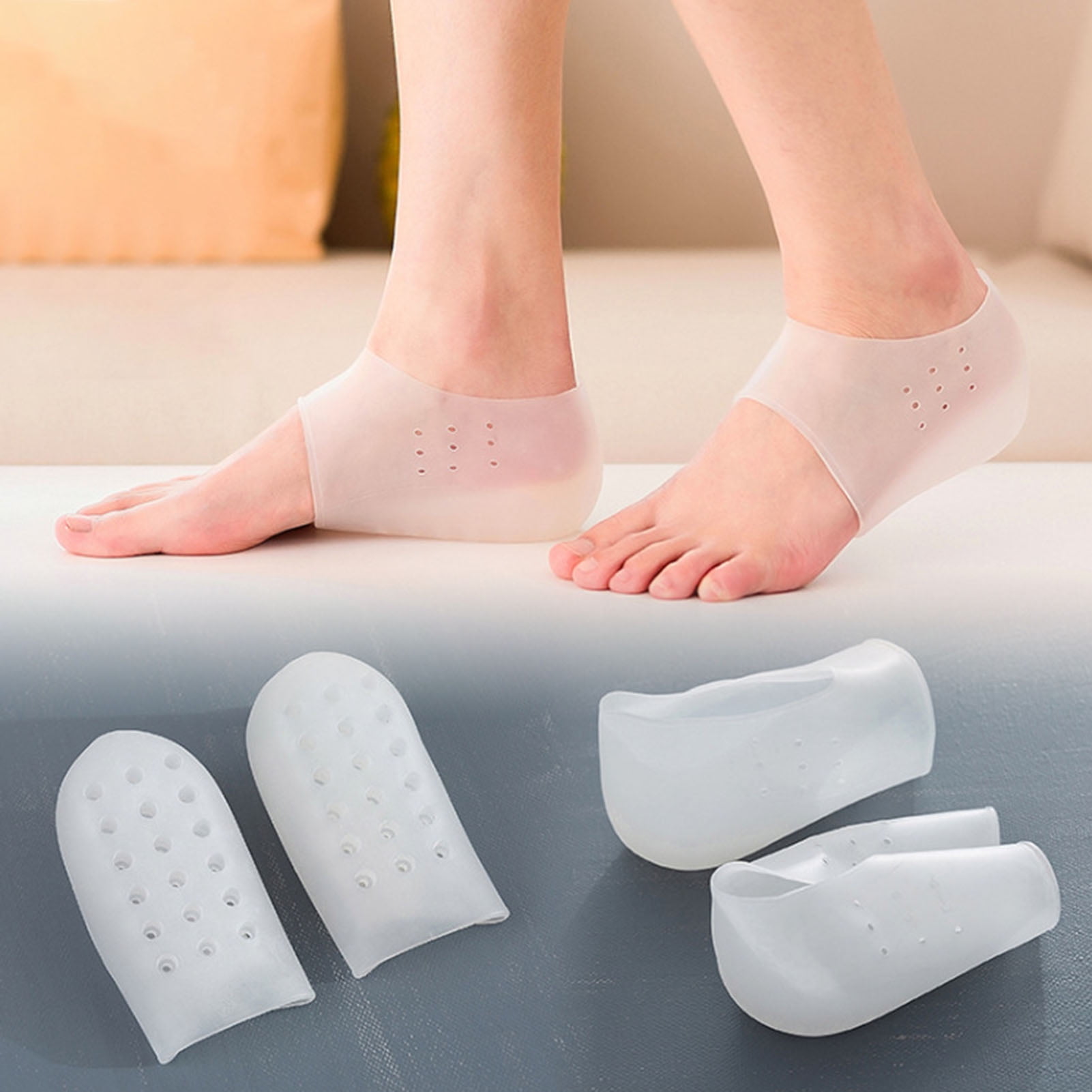1Pair Silicone Gel Heel Cushion Protector Foot Care Shoe Insert Pad  insole P*CA 