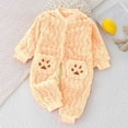thumbnail image 2 of ABATAB Baby Boy Girl Sweater Jumpsuit Long Sleeve Crewneck Knit Onesies Rompers Newborn Fall Winter Clothes Outfits with Pocket, 2 of 7