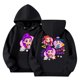 thumbnail image 1 of Moonsky Sudadera con capucha y cordón HUNTRX, estampado de grupo de chicas coreanas, jersey corto, suave y cómodo, top de manga larga para primavera y otoño. Negro 140, 1 of 4