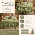 thumbnail image 4 of Christmas Ruffle Lace Tablecloth, Sheer Floral Lace Table Cover with Ruffled , Decorative Table Cloth for Holiday Wedding Dinner Party Home Decor(55Ã70in), 4 of 4