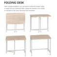 thumbnail image 4 of Natural & White Folding Desk With Wheels Portable Rolling Laptop Table Space Saving For Home Office Bedroom, 4 of 8