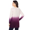 thumbnail image 3 of Roaman's Women's Plus Size Fine Gauge Ombré Sweater V-Neck Pullover, 3 of 5