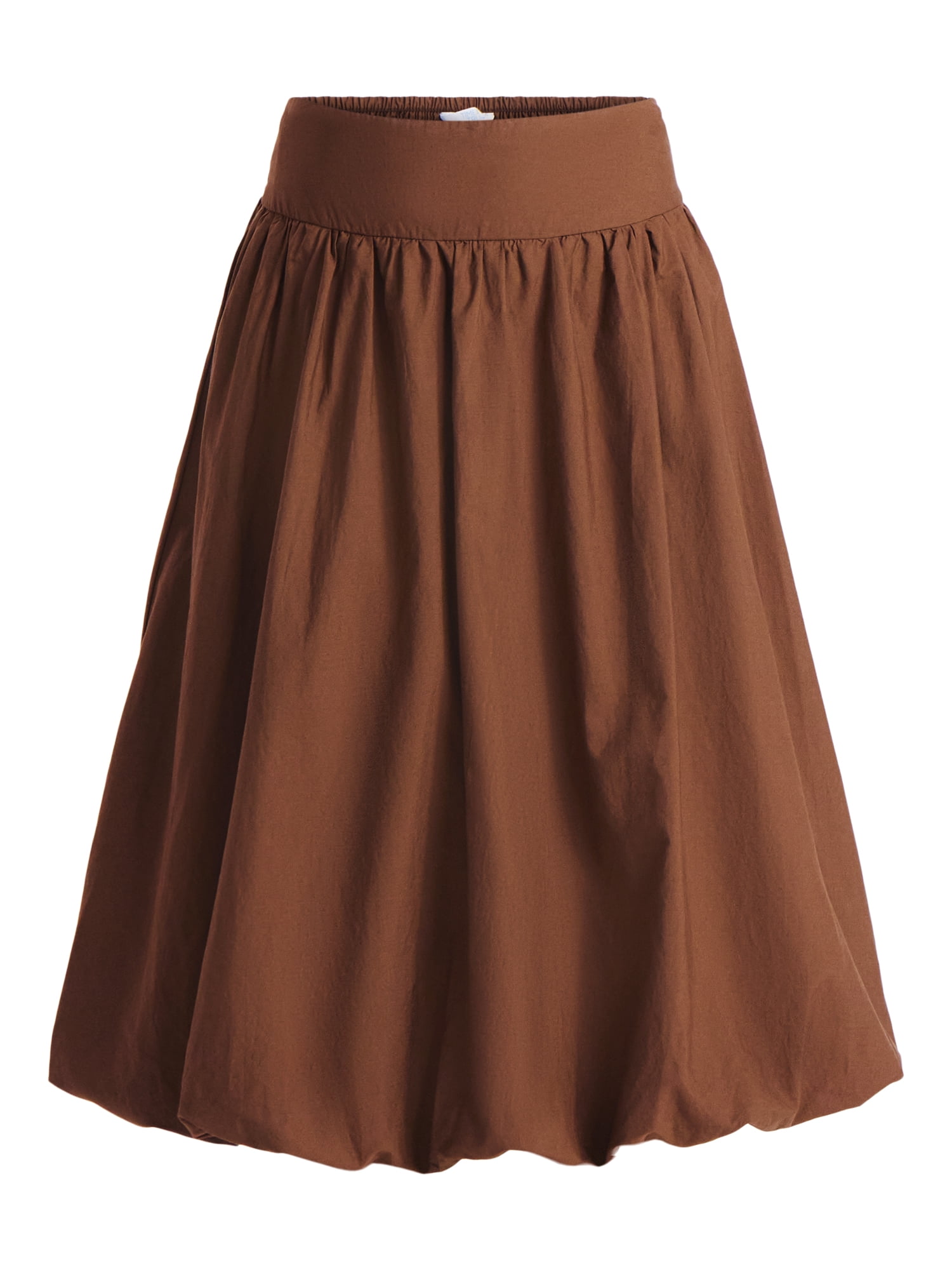 Time and Tru Women's Bubble Hem Midi Skirt, Sizes XS-XXXL