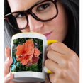 thumbnail image 2 of 3drose, Salmon Colored Hibiscus Abstract Sparkle, 11oz Two-tone Yellow Mug, 2 of 6