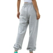 gakvbuo Tapered Sweatpants For Women Cargo Pants Drawstring Bottom Running Sweat Pants High Waist Sporty Gym Workout Athletic Jogger Pants Trousers with Pockets