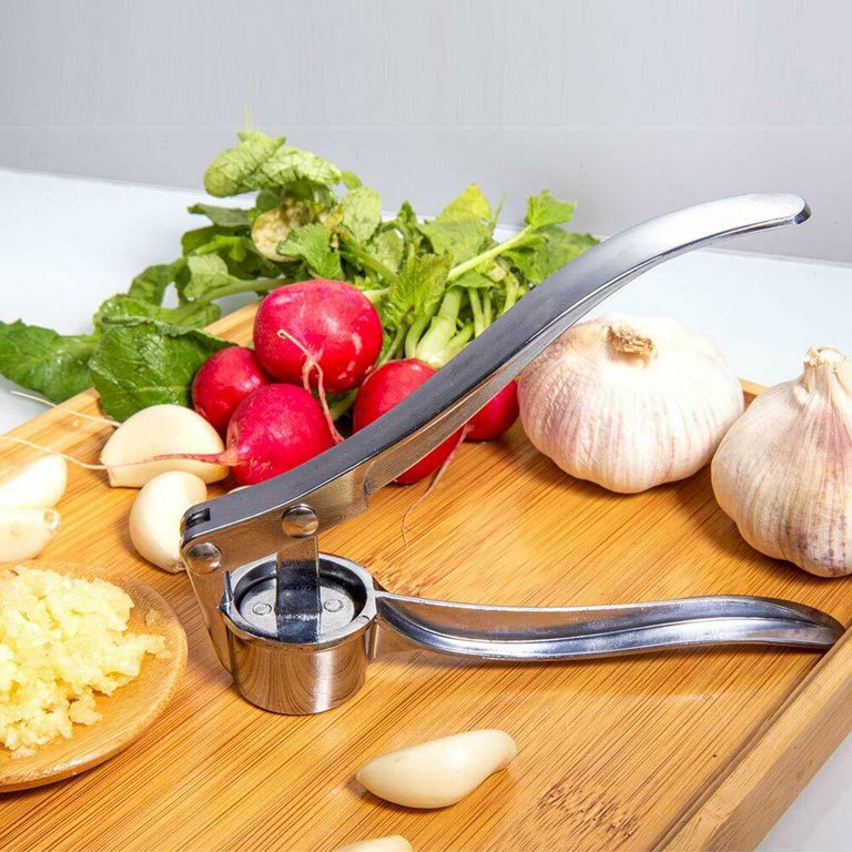 Garlic Press, Garlic Mincer Easy-squeeze Ergonomic Handle, Rust Proof, No  Need To Peel, Professional Ginger Press & Garlic Crusher with Handy  Cleaning