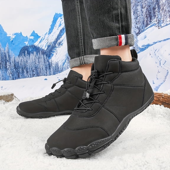 PLERISE Men's Waterproof Winter Snow Boots, Insulated Warm Outdoor Shoes with Anti-Slip Sole for Hiking, Walking, and Cold Weather Adventures