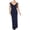 Navy, variant on RALPH LAUREN Womens Navy Spaghetti Strap Full-Length Fit + Flare Evening Dress 2