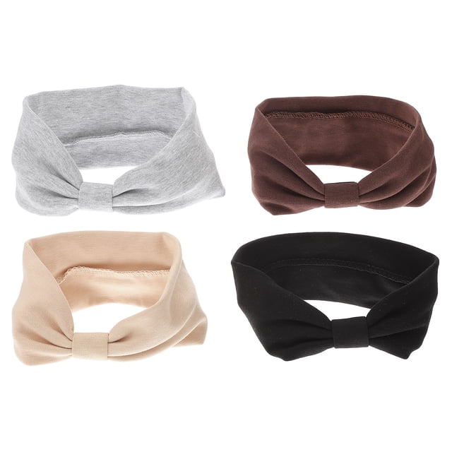 4 diademas anudadas, anchas y elásticas, tipo turbante, para mujer.