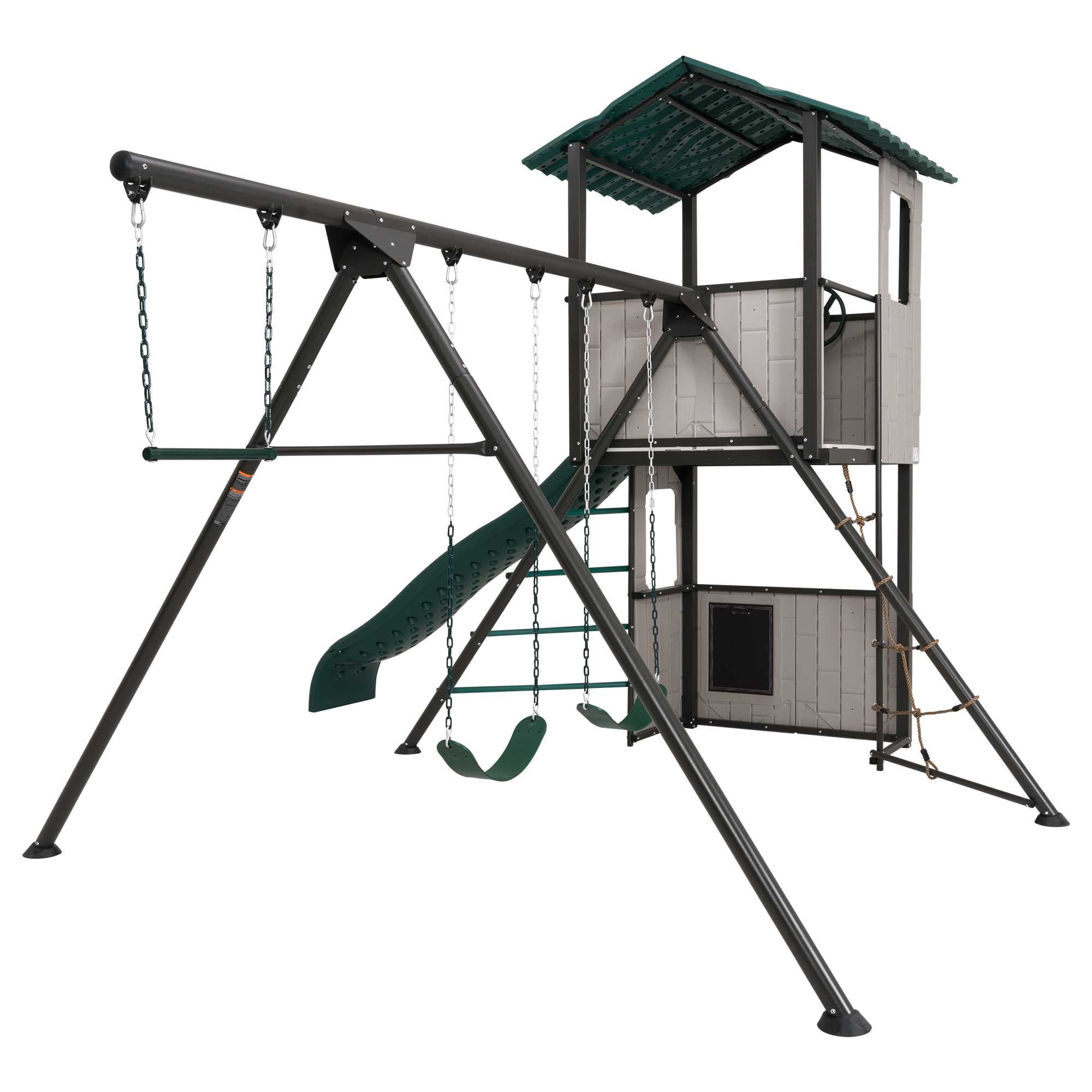 Lifetime Kid's Adventure Clubhouse Swing Set with Slide, Belt