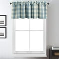 thumbnail image 2 of Buffalo Check Valance for Windows, Blue and White Kitchen Garden Farmhouse Valance 18 Inch Long Rod Pocket Valance for Small Windows, One Panel, 2 of 6