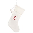 thumbnail image 2 of Christmas Stockings with Initials, Personalized Embroidered Monogram 16.5 Inches Knitted Christmas Stockings Fireplace Xmas Stockings for Family Holiday Party Decoration White Red Letter, 1Pcs, 2 of 7