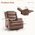 thumbnail image 4 of Bonzy Home Swivel Rocker Recliner, Manual Recliner Chair, Breathable Faux Leather Reclining Chairs with Overstuffed Arm and Back, Living Room Single Sofa Recliner, Light Brown, 4 of 9