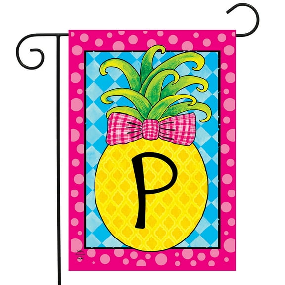 Briarwood Lane Pineapple Monogram Letter P Garden Flag