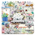 thumbnail image 1 of Pegatinas Book Flower, 50 unidades, libro abierto estético con flores, 1 of 2
