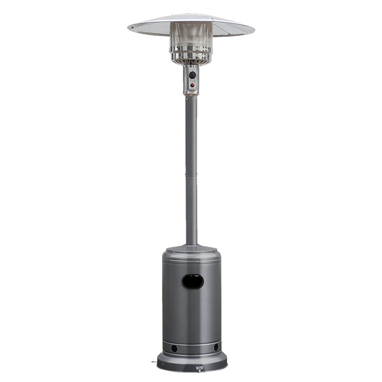 Costway 48000 BTU Propane Patio Heater Standing LP Gas Steel W/ Wheels Grey  - Walmart.com