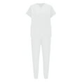 thumbnail image 6 of QATAINLAV Two Piece Sets for Women Short Sleeve V Neck Summer Tops and Elastic Waist Joggers Pants Solid Color Scrubs Sets wirh Pockets White S Lightning Sales of Today, 6 of 8