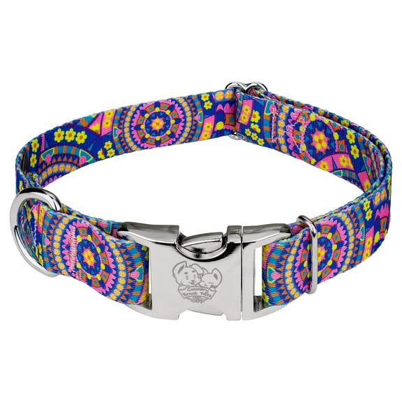Country Brook Petz® Premium Blue Boho Mandala Dog Collar, Medium