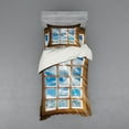 thumbnail image 1 of Ambesonne Rustic Bedding Set 3 Pcs, Window with Sunbeams, Twin, Pale Brown Blue White, 1 of 3