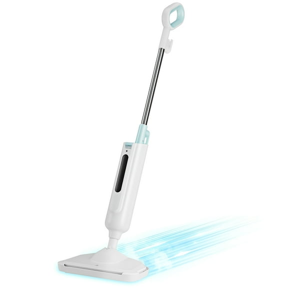 Alvantor Lightweight Steam Mop with Washable Pads for Hardwood, Tile, and Laminate Floors, Green/Gray