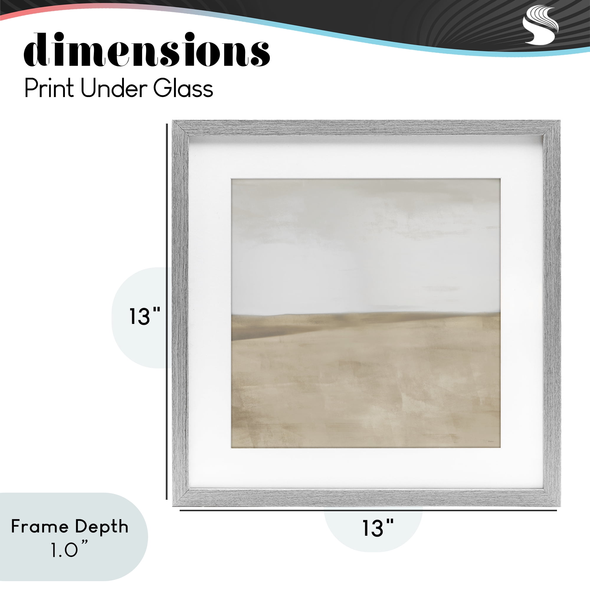 Stupell Industries Muted Smooth Hills Gray Framed Print Under Glass, design by Dan Meneely