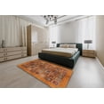 thumbnail image 5 of Ahgly Company Machine Washable Indoor Round Abstract Papaya Orange Area Rugs, 3' Round, 5 of 7