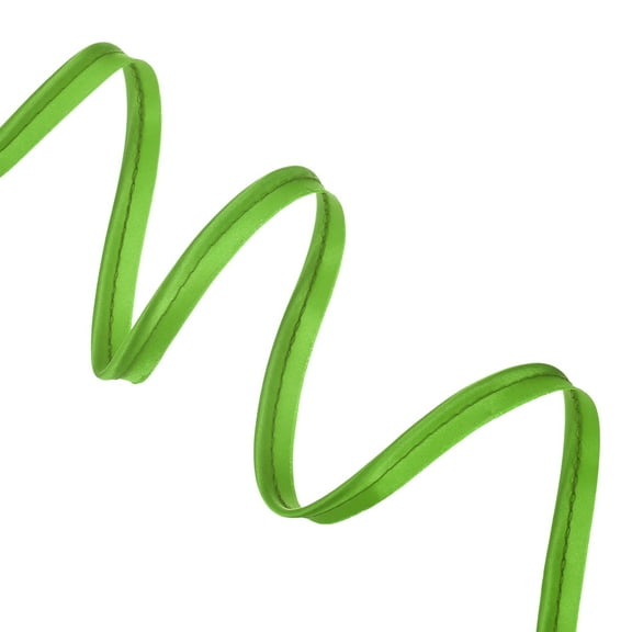 Uxcell Piping Cord Trim, 10 Yards Polyester 1/2 Inch Satin Piping Bias Tape with Welting Cord Lip Tape [Green]