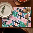 thumbnail image 4 of Pioneer Flower Floral Print Pattern Summer Placemats Table Placemats Set Of 6-Linen Kitchen Washable Placemats Table Mats 12x18 Inch Non-Slip Heat Resistant, 4 of 5
