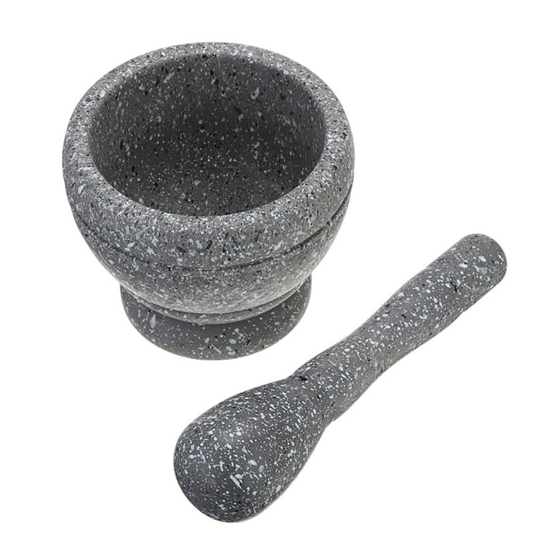 Mortar and Pestle Marble Set for Spices Pestos Seasonings Pastes Guacamole  Bowl Herb Grinder Easy to Clean Included:Silicone Mat,Brush,Stainless Steel