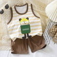 thumbnail image 2 of Sgkm Baby Boy Outfits Graphic Boys Sleeveless Vest Set T Shirt Vest and Shorts Outfits Stylish Newborn Boy Clothes, 2 of 5
