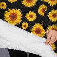 thumbnail image 3 of Oversized Wearable Blanket Hoodie,Black Small Sunflower Pattern Sherpa Blanket Hoodie with Super Pockets,Super Warm Fuzzy Pullover for Women & Men, 3 of 6