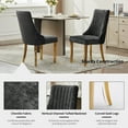 thumbnail image 5 of Black Mid Century Dining Chairs Set of 2, Modern Kitchen & Dining Room Chairs Set of 2, Chenille Fabric Upholstered Kitchen Chairs for Dining Table, Sillas de Comedor, Gold Legs (Black, 2 Pcs), 5 of 11