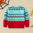 thumbnail image 4 of Bjutir Toddler Boys Girls Christmas Cartoon Warm Knitted Sweater Long Sleeve Tops Knitwear Cardigan Coat Sky Blue Size 4-5 Years, 4 of 8