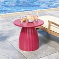 thumbnail image 6 of Round Metal Outdoor Patio Side Table, Steel Accent End Table for Garden Yard Balcony Deck, 6 of 7
