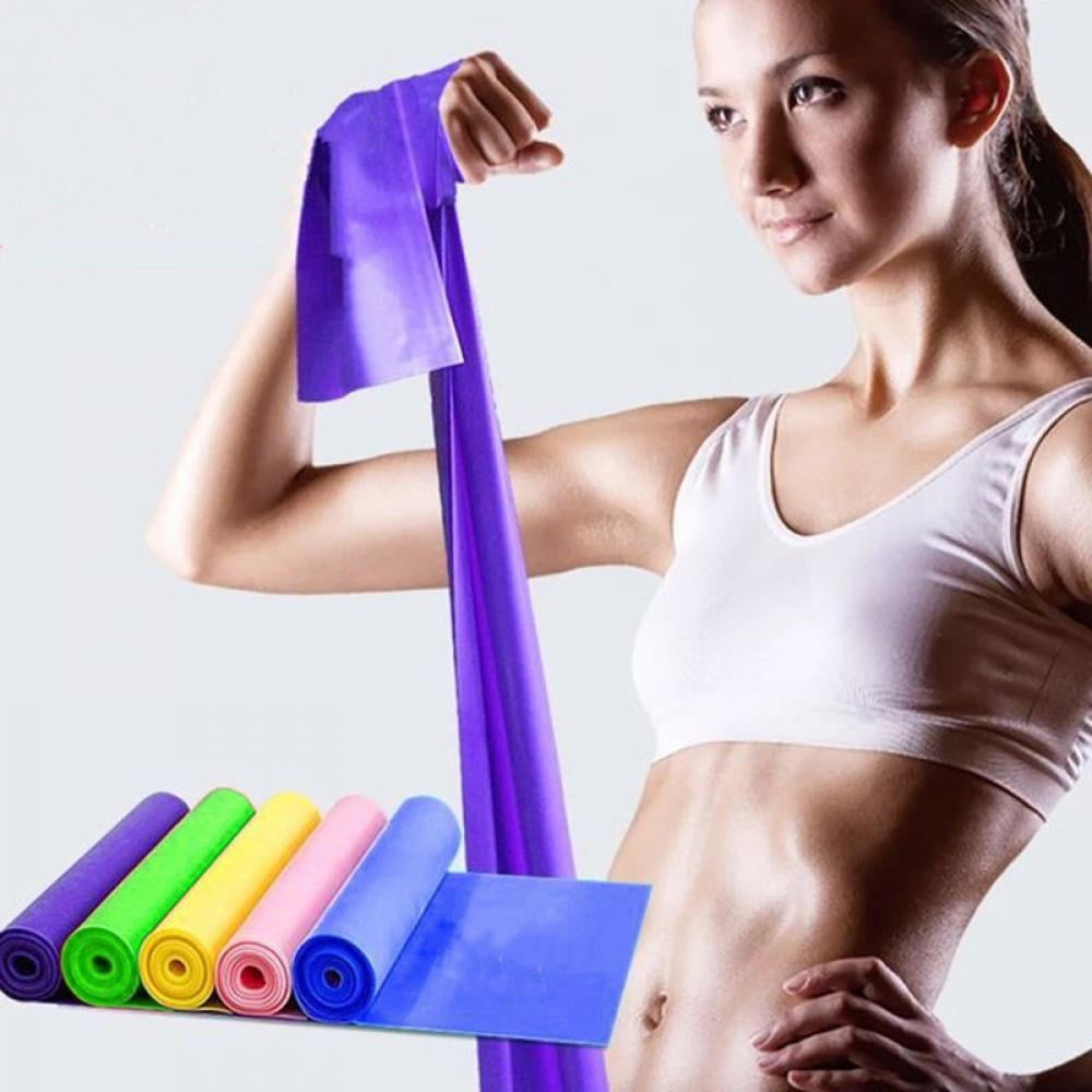 Elastic Yoga Pilates Stretch Resistance 1.5m Long Exercise Fitness Band Belt 
