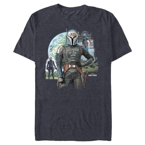 Star Wars The Mandalorian Season 3 Bo-Katan Kryze Plazir-15 - Short Sleeve Blended T-Shirt for Adults - Customized-Navy Heather