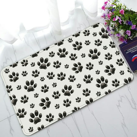 Paw Print Rug PHFZK Animal Footprints Doormat, Dog Paws Doormat Outdoors/Indoor Doormat Home Floor Mats Rugs Size 30x18 inches ()