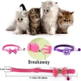 thumbnail image 4 of Newborn Brand 2 Packs Breakaway Cat Collar With Bell，Nylon Kitten Bow Tie Collar and Flower Collar,7 inch~12 inch With 1 ID Tag (2 Cat Collars+ 1 ID Tag),Purple, 4 of 7