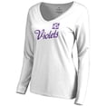 thumbnail image 2 of Women's White NYU Violets Dora Long Sleeve T-Shirt, 2 of 3